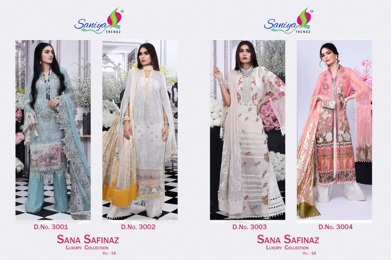 Saniya Trendz Sana Safinaz Luxury Lawn Collection Vol 19 Pakistani Salwar Kameez
