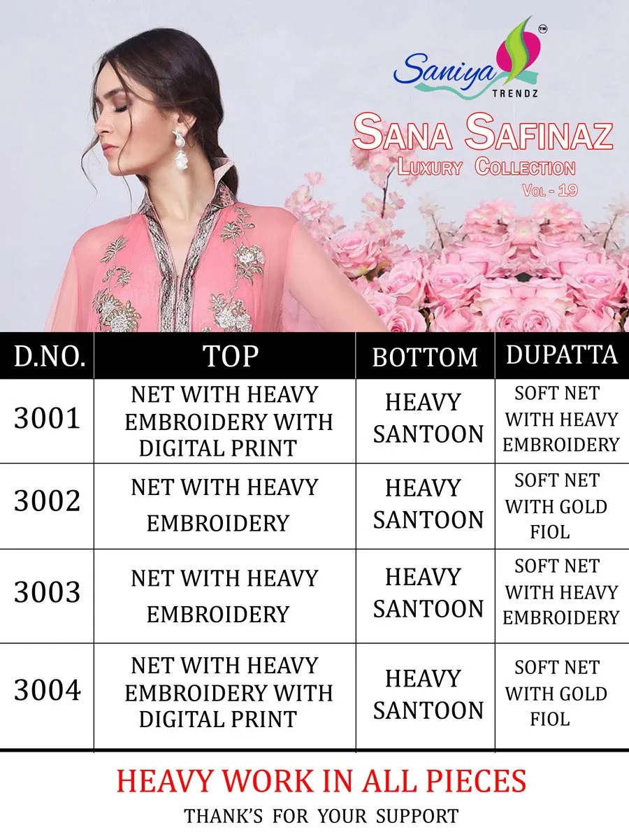 Saniya Trendz Sana Safinaz Luxury Lawn Collection Vol 19 Pakistani Salwar Kameez