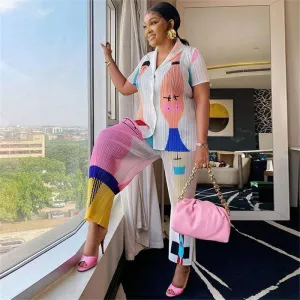 Short Sleeve Shirt Tops and Pant Suits Street wear Casual Sets Outfits