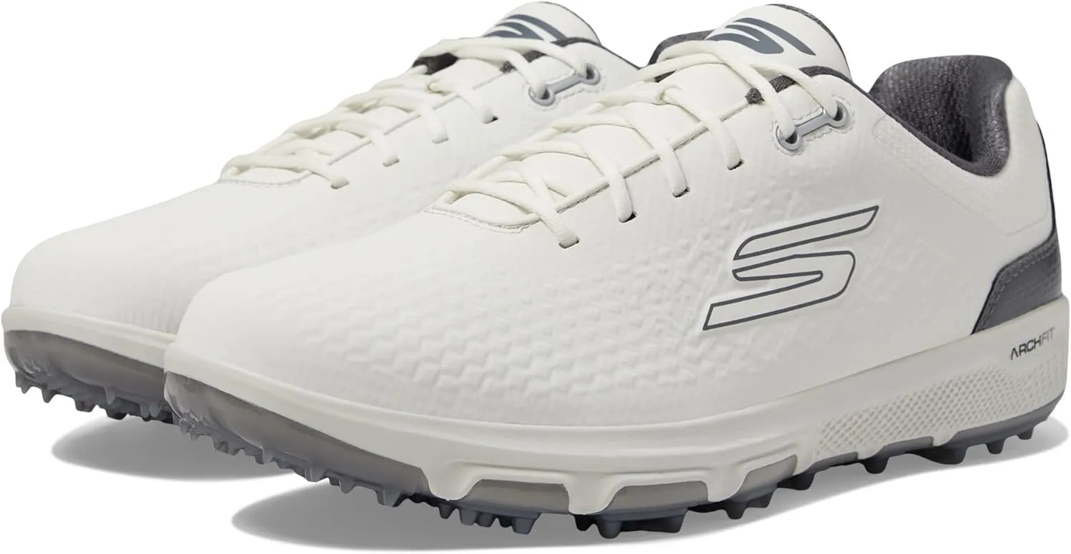 Skechers Golf Men's Pro 6 Waterproof Golf Shoe Sneaker, Off White Spikeless, 10.5