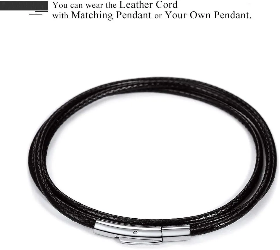 Stainless Steel Pendant Necklace for Men Women, Cool Punk Shark Teeth Necklace, Cross Necklace, Star Of David Necklace, Black Leather Cord, Come Box