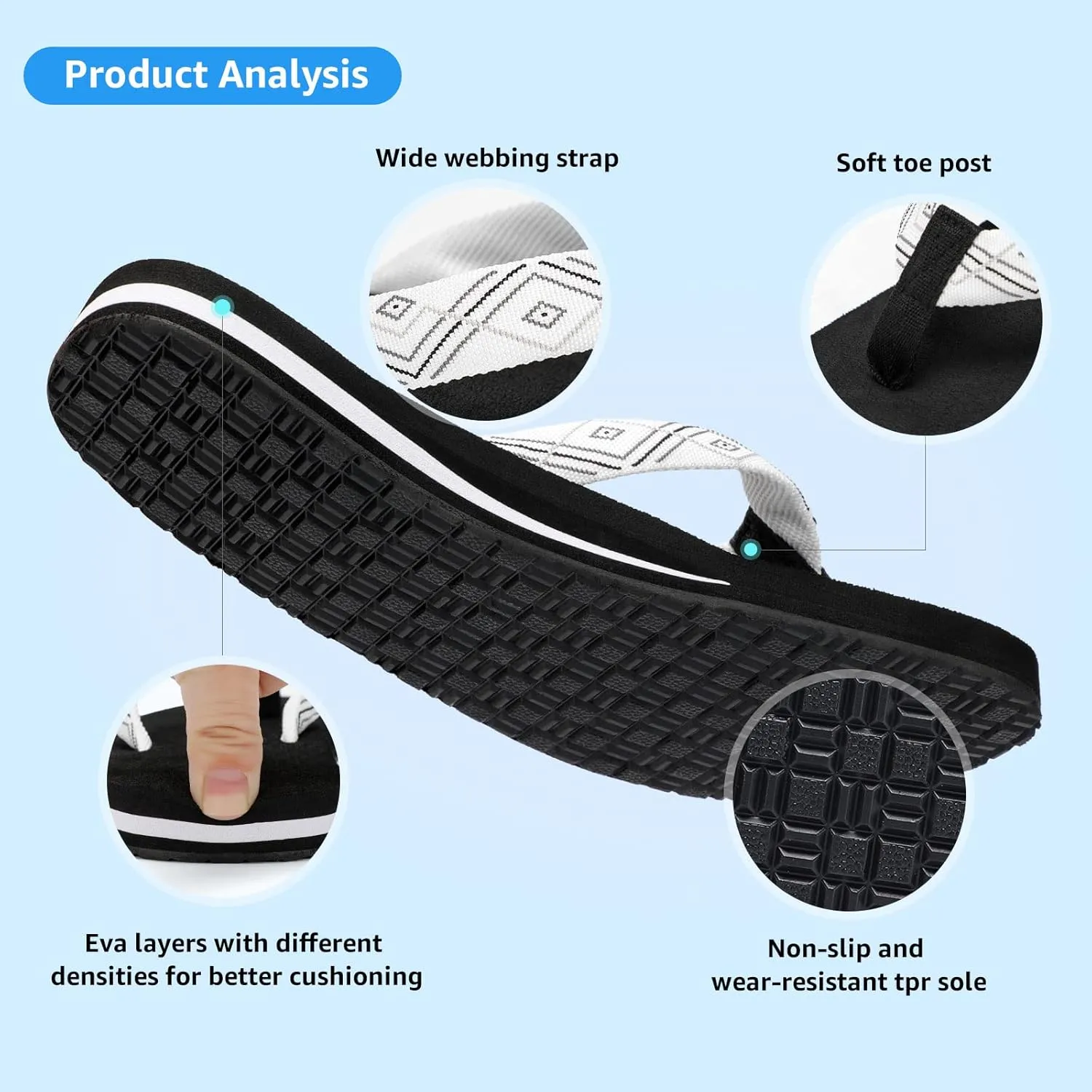 STQ Womens Quick Dry Flip FlopsArch Support Thong Sandals