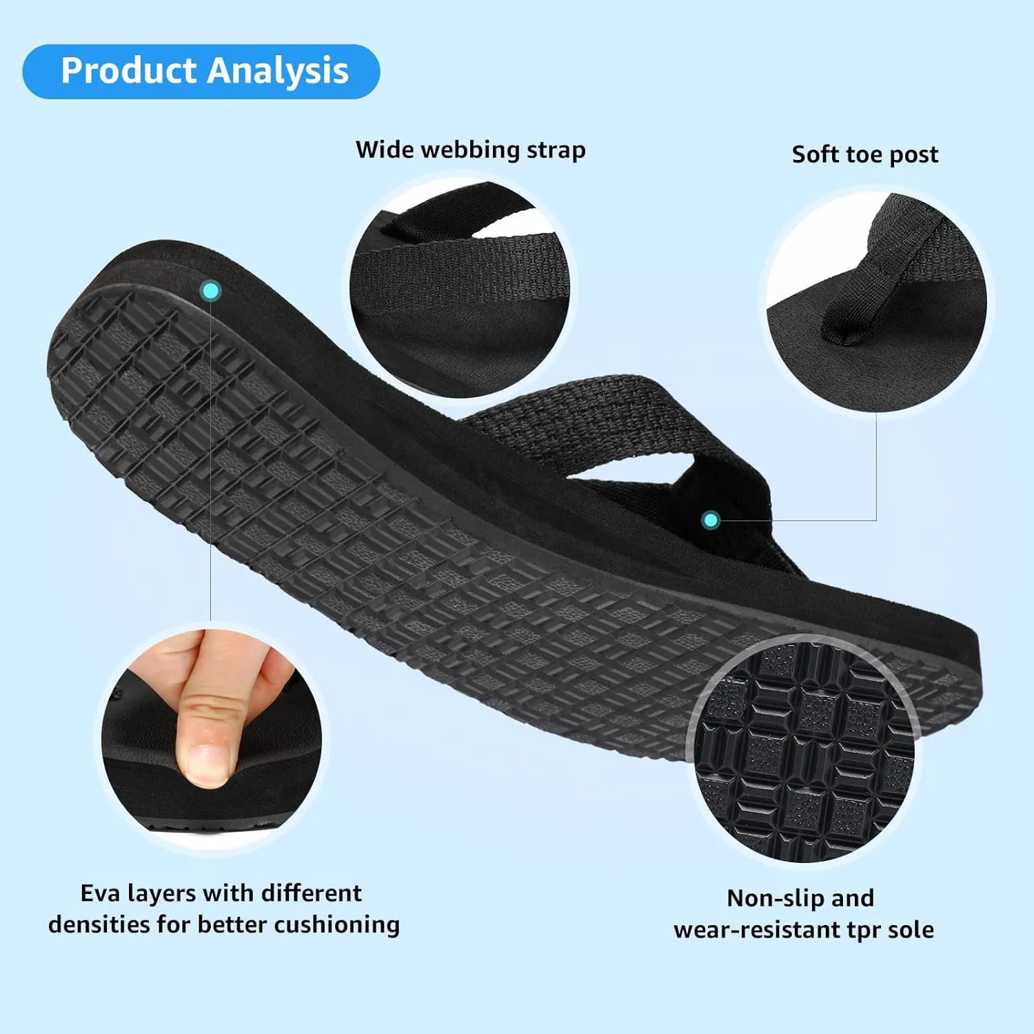STQ Womens Quick Dry Flip FlopsArch Support Thong Sandals