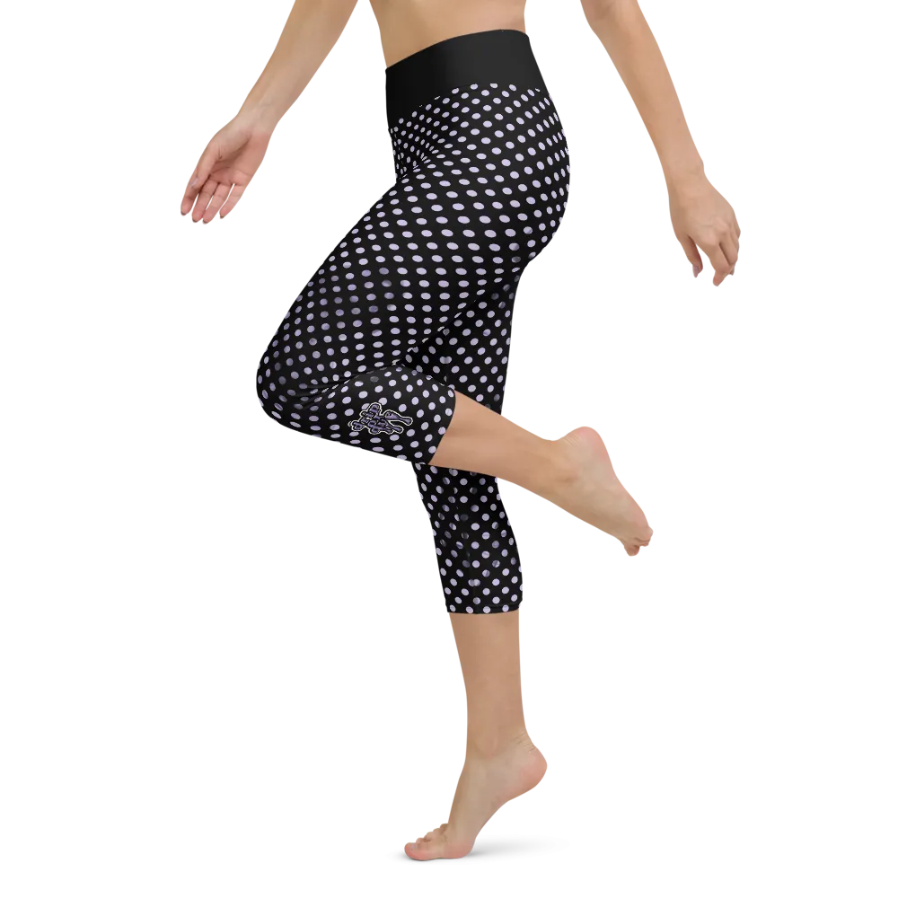 Sunblocked Run Star Hike Pastel Purple Smoky Spotlight Halftone Dot Capri Yoga Leggings