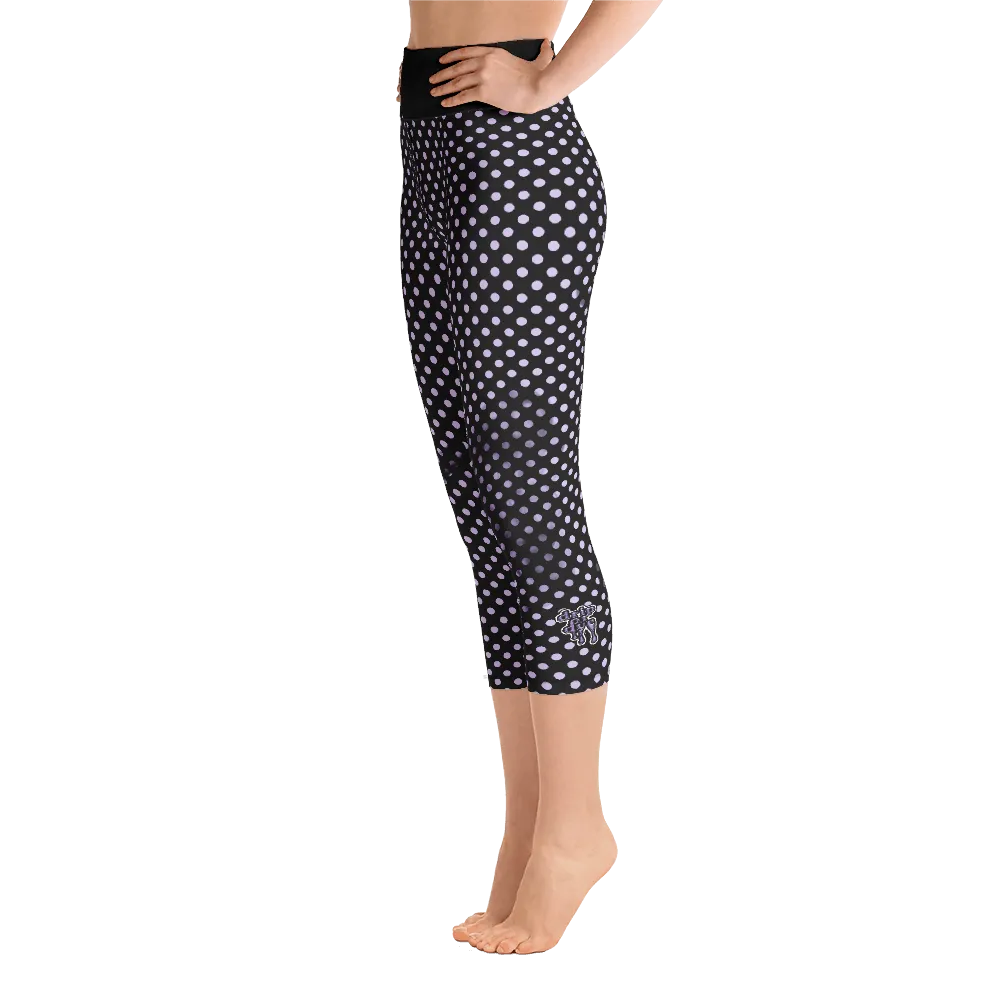 Sunblocked Run Star Hike Pastel Purple Smoky Spotlight Halftone Dot Capri Yoga Leggings