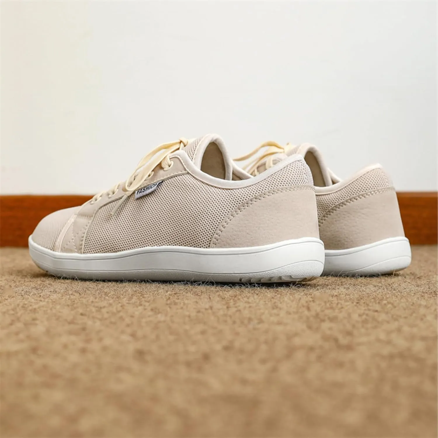 Unisex Minimalist Barefoot Mesh Running Shoes | Zero Drop Sole | Comfortable Wide Width Fashion Lace-up Sneaker Cross-Trainer Lightweight Walking Casual Shoes
