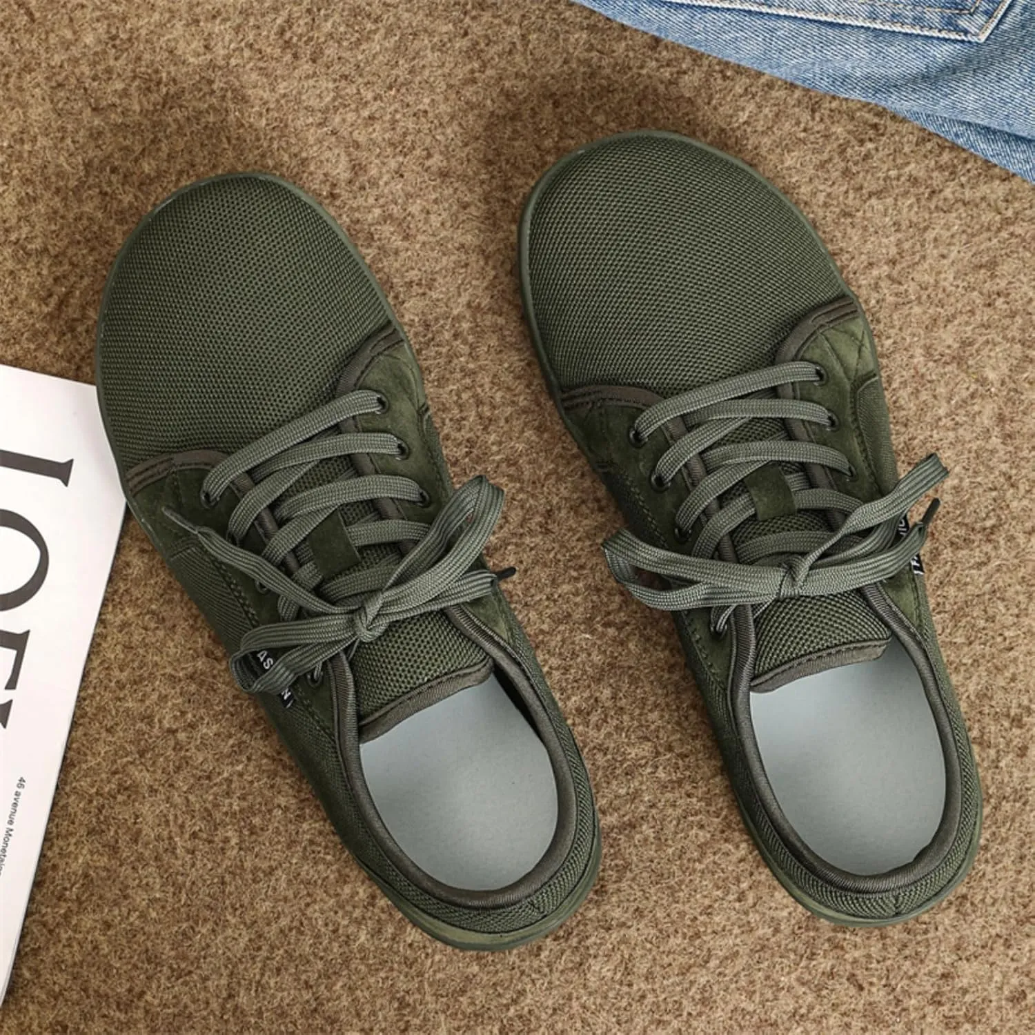 Unisex Minimalist Barefoot Mesh Running Shoes | Zero Drop Sole | Comfortable Wide Width Fashion Lace-up Sneaker Cross-Trainer Lightweight Walking Casual Shoes