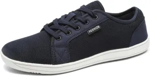 Unisex Minimalist Barefoot Mesh Running Shoes | Zero Drop Sole | Comfortable Wide Width Fashion Lace-up Sneaker Cross-Trainer Lightweight Walking Casual Shoes