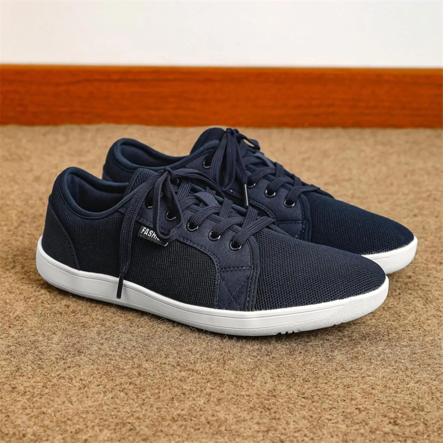 Unisex Minimalist Barefoot Mesh Running Shoes | Zero Drop Sole | Comfortable Wide Width Fashion Lace-up Sneaker Cross-Trainer Lightweight Walking Casual Shoes