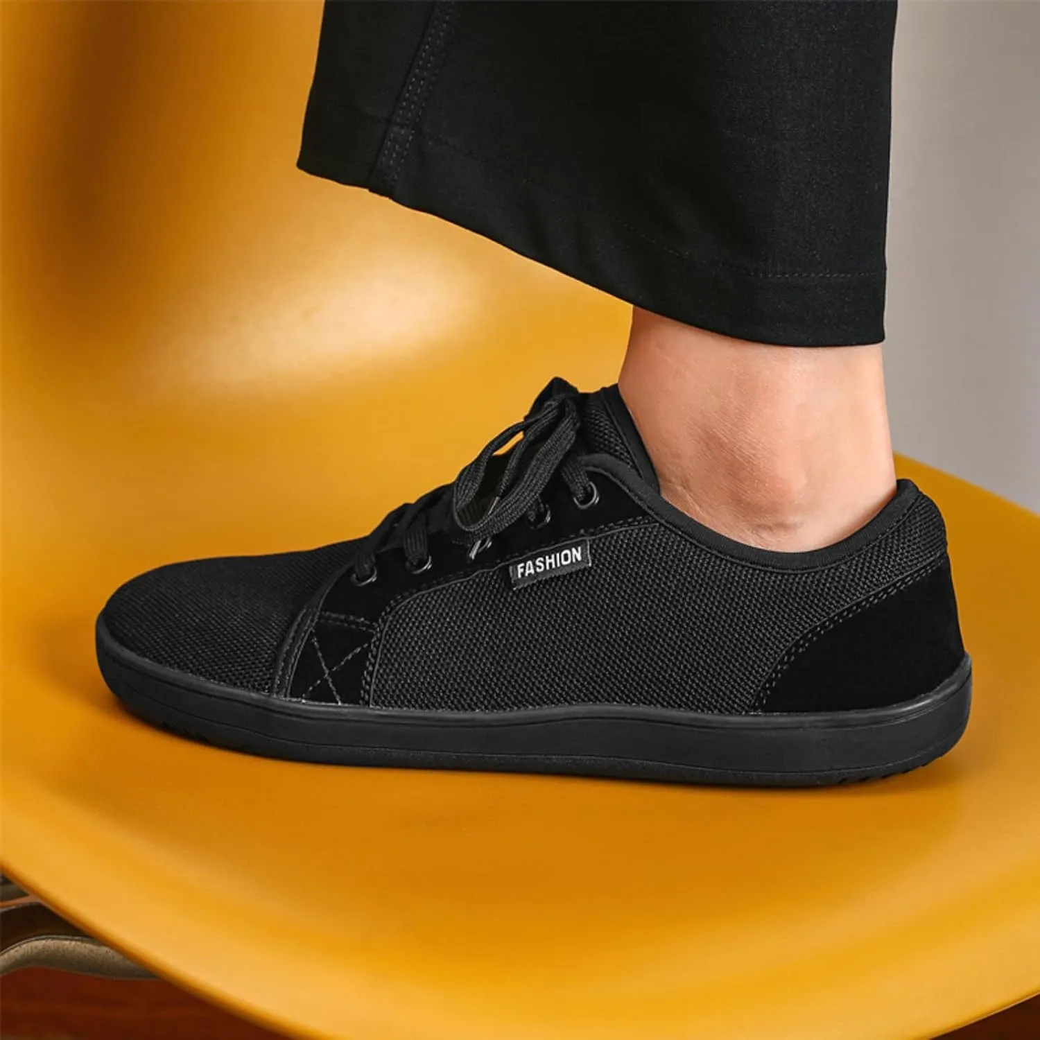 Unisex Minimalist Barefoot Mesh Running Shoes | Zero Drop Sole | Comfortable Wide Width Fashion Lace-up Sneaker Cross-Trainer Lightweight Walking Casual Shoes