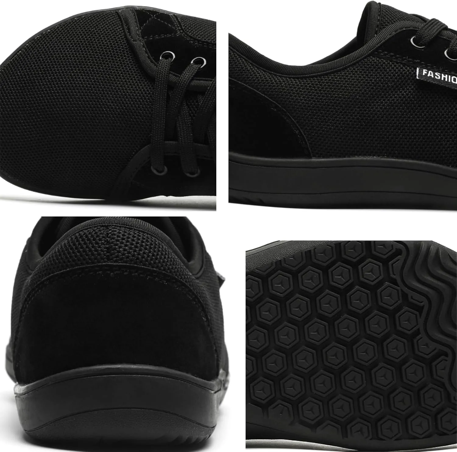 Unisex Minimalist Barefoot Mesh Running Shoes | Zero Drop Sole | Comfortable Wide Width Fashion Lace-up Sneaker Cross-Trainer Lightweight Walking Casual Shoes
