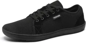 Unisex Minimalist Barefoot Mesh Running Shoes | Zero Drop Sole | Comfortable Wide Width Fashion Lace-up Sneaker Cross-Trainer Lightweight Walking Casual Shoes