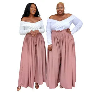 Wide Leg Pants Baggy Street wear Casual Pink Trouser Plus Size Bottoms
