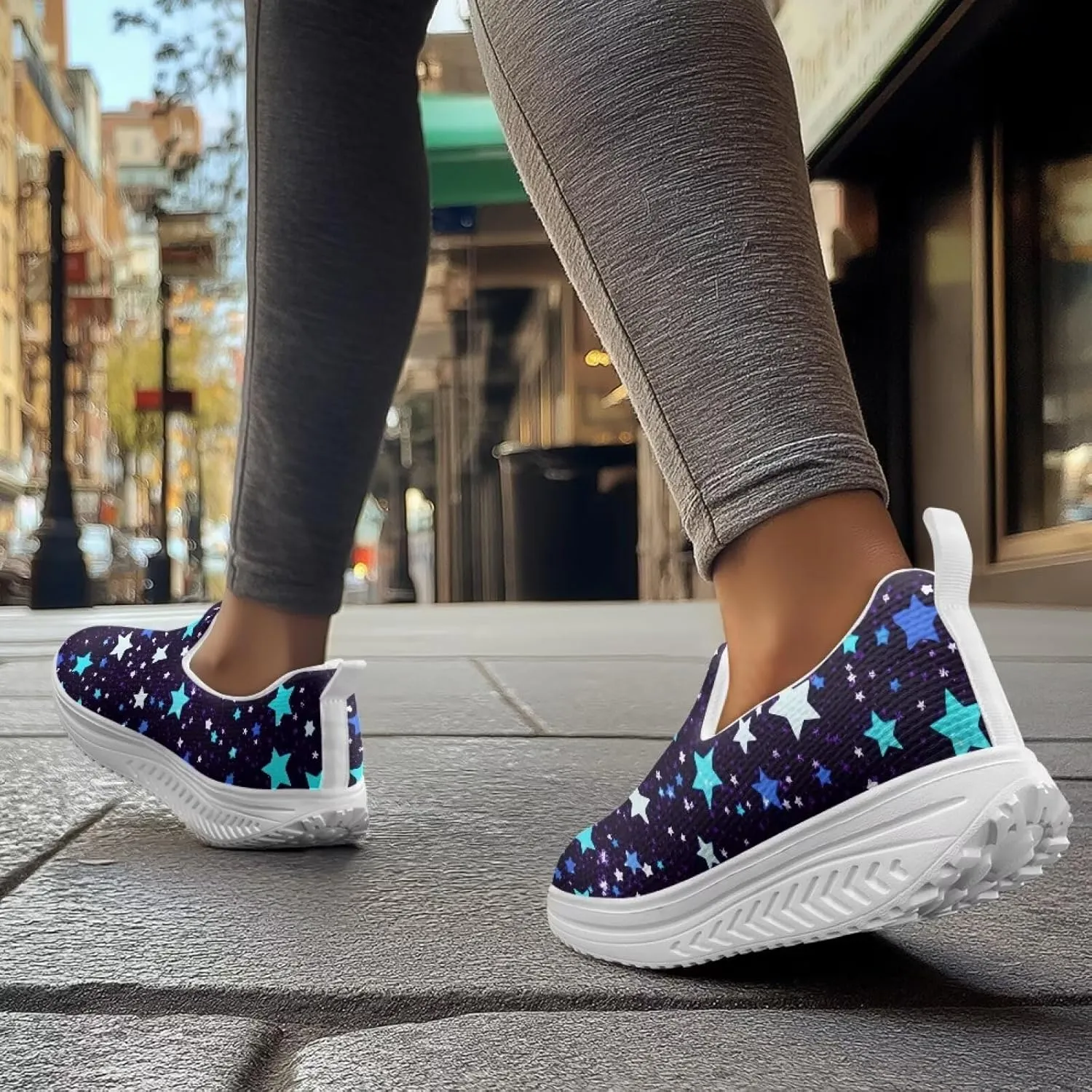 Women Walking Shoes Breathable Cushioned Workout Athletic Sneakers Lightweight Casual House Shoe Size 6-11 White Sole