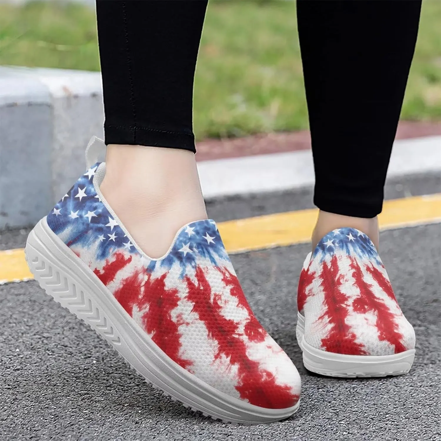 Women Walking Shoes Breathable Cushioned Workout Athletic Sneakers Lightweight Casual House Shoe Size 6-11 White Sole