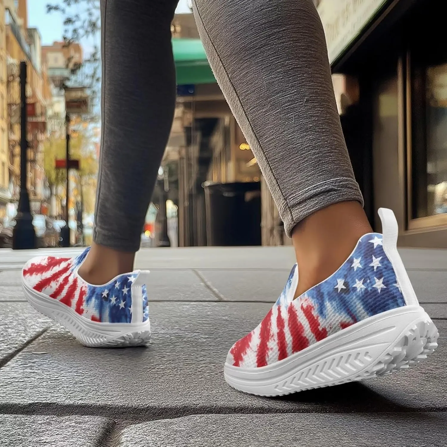 Women Walking Shoes Breathable Cushioned Workout Athletic Sneakers Lightweight Casual House Shoe Size 6-11 White Sole