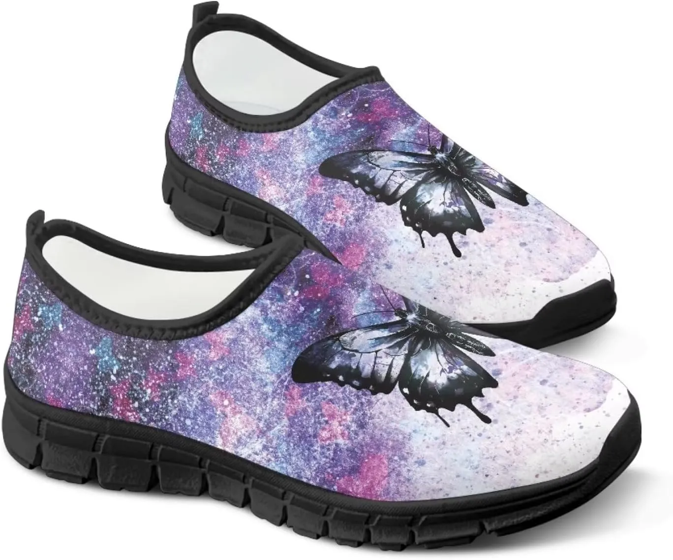 Women's Floral Print Sneaker Casual Low-Top Comfortable Outdoor Shoes Breathable Slip On Anti-Skid Tennis Sneaker for Ladies US 5.5-11.5