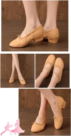Women's Jazz Shoes Lace-up Ballet Sneakers Professional Training Indoor and Outdoor Distinction Dance Shoes Platform Walking Two-Point Dance Sneakers