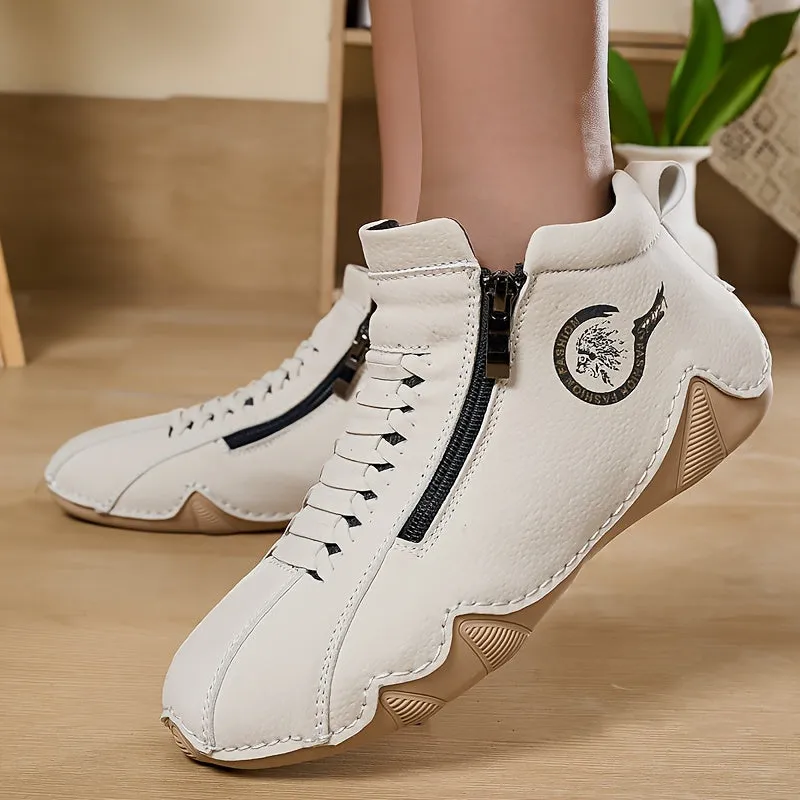 Women's Side Zipper Sneakers | Comfortable Walking Shoes