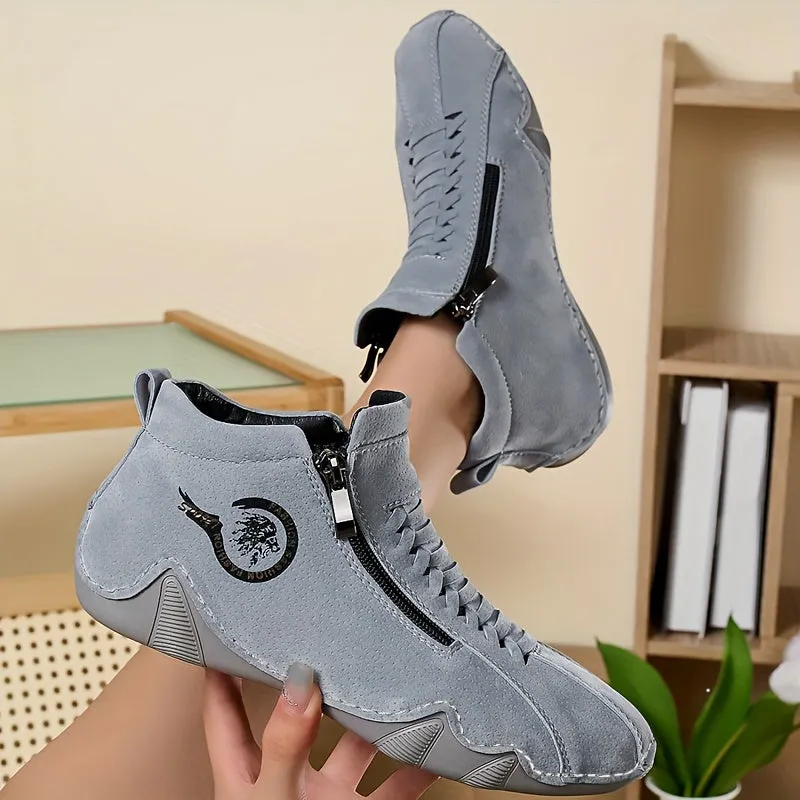 Women's Side Zipper Sneakers | Comfortable Walking Shoes