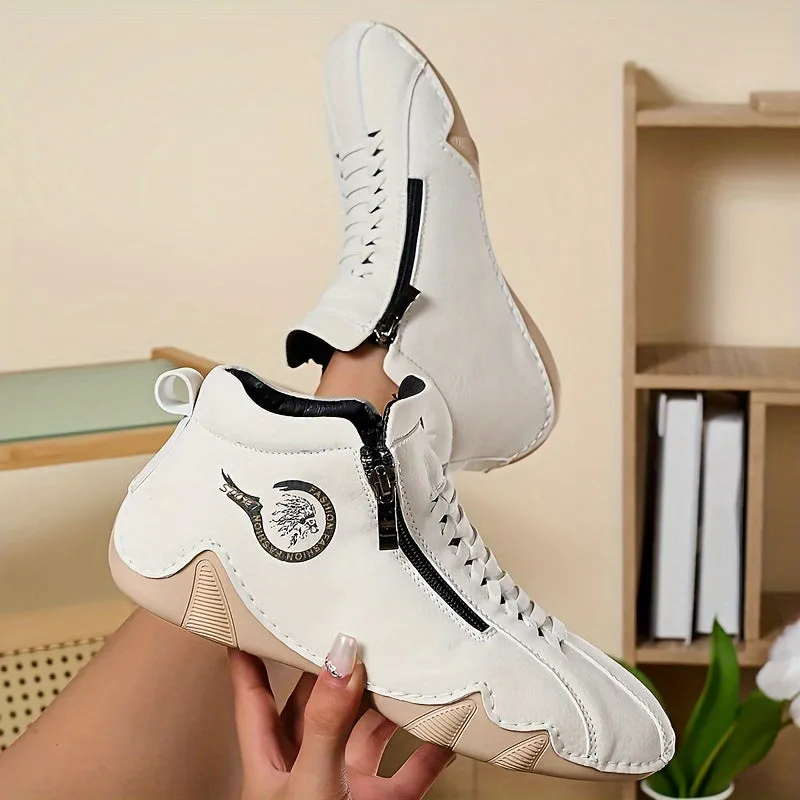 Women's Side Zipper Sneakers | Comfortable Walking Shoes