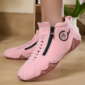 Women's Side Zipper Sneakers | Comfortable Walking Shoes
