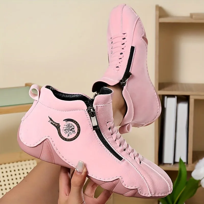 Women's Side Zipper Sneakers | Comfortable Walking Shoes